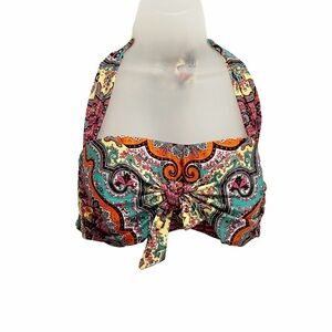 Becca Swimwear paisley bikini top. D cup.